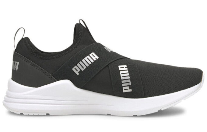 (WMNS) Zapatillas sin cordones con cable “Negro Plata”