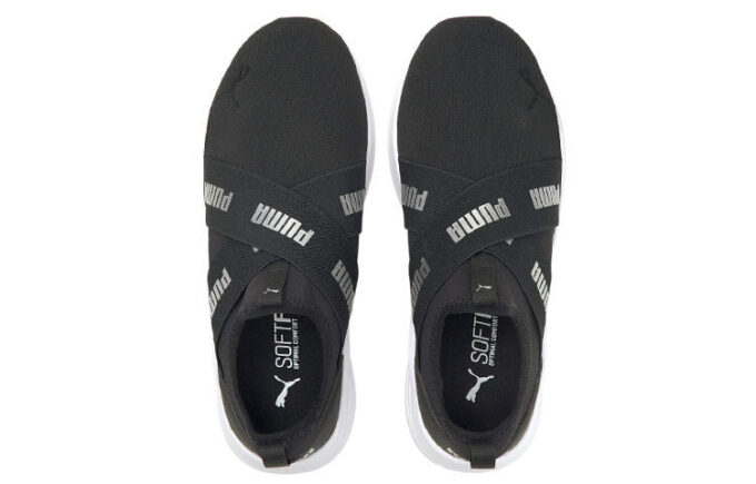 (WMNS) Zapatillas sin cordones con cable “Negro Plata”