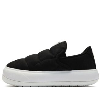 (WMNS) Zapatillas sin cordones Mayu de lona y ante en blanco y negro