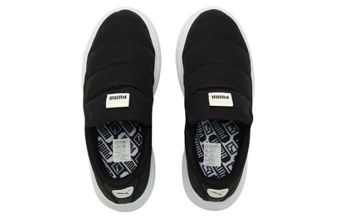 (WMNS) Zapatillas sin cordones Mayu de lona y ante en blanco y negro