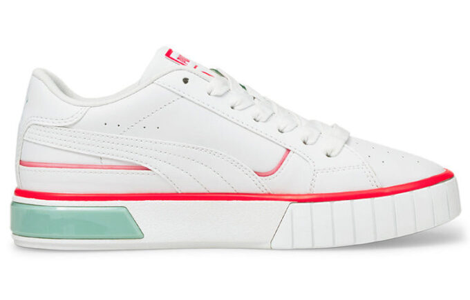 (WMNS) Zapatos de plataforma Cali Star Lights en blanco, verde y naranja