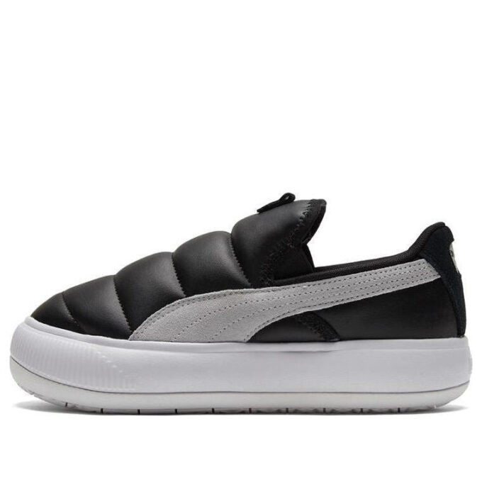 (WMNS) Zapatos sin cordones Mayu de gamuza negro/blanco