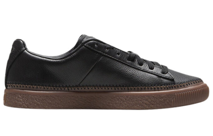 Zapatillas bajas unisex con costuras de canasta en negro y marrón