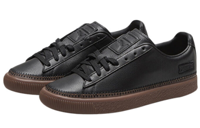 Zapatillas bajas unisex con costuras de canasta en negro y marrón