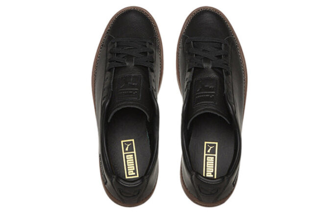 Zapatillas bajas unisex con costuras de canasta en negro y marrón