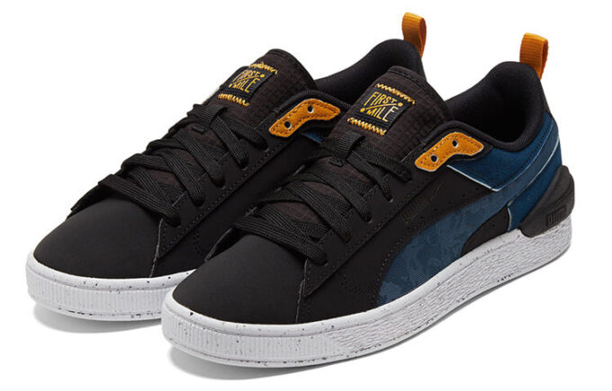 Zapatillas bajas unisex de ante Bloc azul/negro