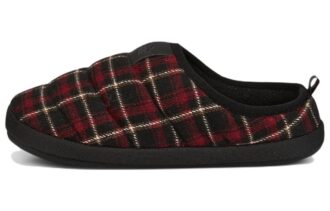Zapatillas de franela sin cordones Scuff “Negro Rojo”