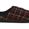 Zapatillas de franela sin cordones Scuff “Negro Rojo”