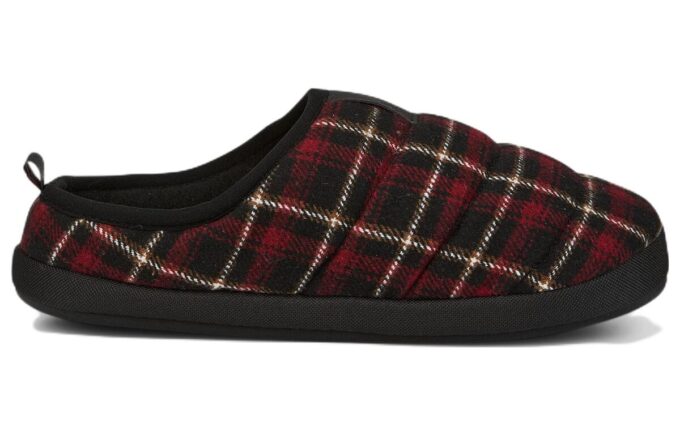 Zapatillas de franela sin cordones Scuff “Negro Rojo”