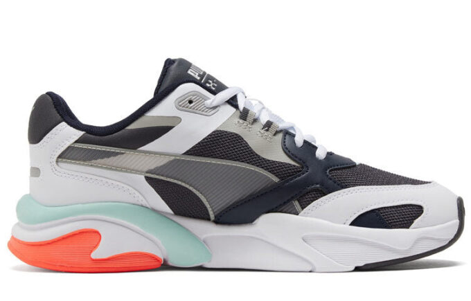 Zapatillas de running X-Ray Millenium en blanco, negro y naranja