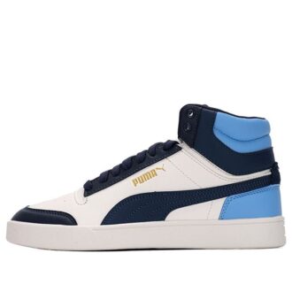Zapatillas de skate Shuffle Mid Mid Tops informales unisex, azules y blancas