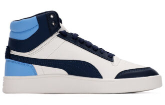 Zapatillas de skate Shuffle Mid Mid Tops informales unisex, azules y blancas