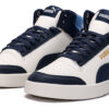 Zapatillas de skate Shuffle Mid Mid Tops informales unisex, azules y blancas