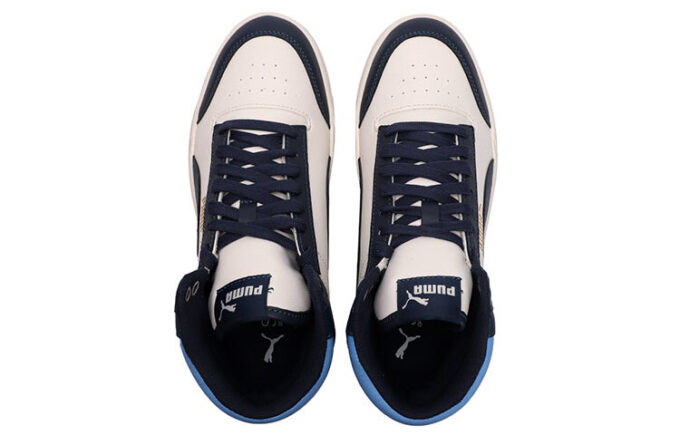 Zapatillas de skate Shuffle Mid Mid Tops informales unisex, azules y blancas