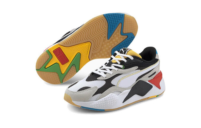Zapatillas deportivas bajas RS-X para niños grandes, color negro, blanco y rojo (negro, blanco y gris)