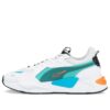 Zapatillas deportivas informales RS-X Split Athleisure unisex, blancas, azules y verdes.