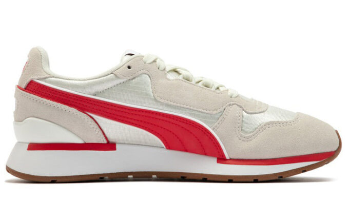 Zapatillas deportivas informales Space Lab Athleisure unisex blancas y rojas