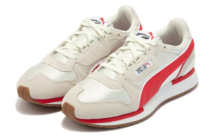 Zapatillas deportivas informales Space Lab Athleisure unisex blancas y rojas