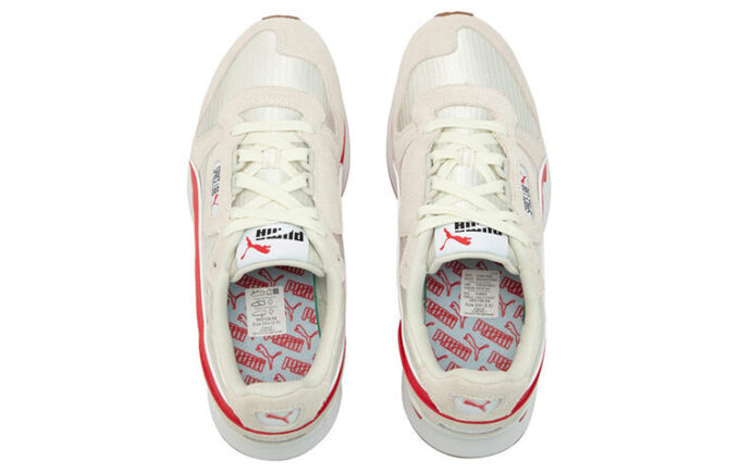 Zapatillas deportivas informales Space Lab Athleisure unisex blancas y rojas