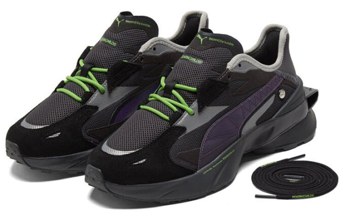 Zapatillas deportivas unisex ROARINGWILD x PUMA Pwrframe Op-1 negras y azules