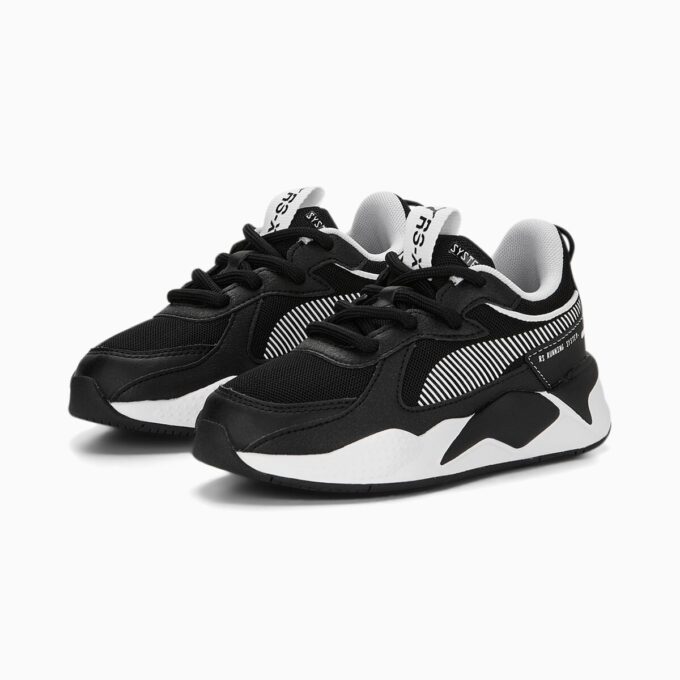 Zapatillas RS-X en blanco y negro para niños pequeños Zapatillas RS-X en blanco y negro para niños pequeños
