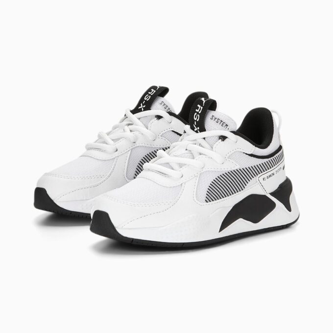 Zapatillas RS-X en blanco y negro para niños pequeños Zapatillas RS-X en blanco y negro para niños pequeños