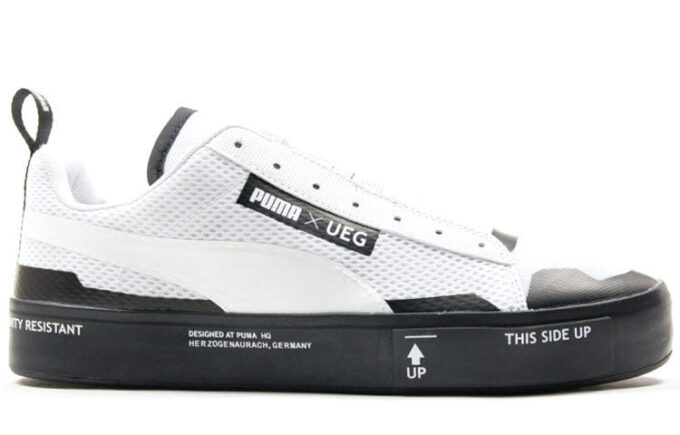 Zapatillas sin cordones UEG x Court Play “Gravity Resistance – Blanco”