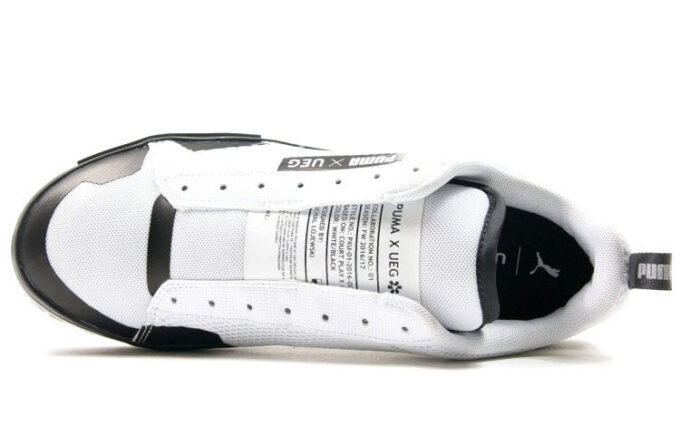 Zapatillas sin cordones UEG x Court Play “Gravity Resistance – Blanco”
