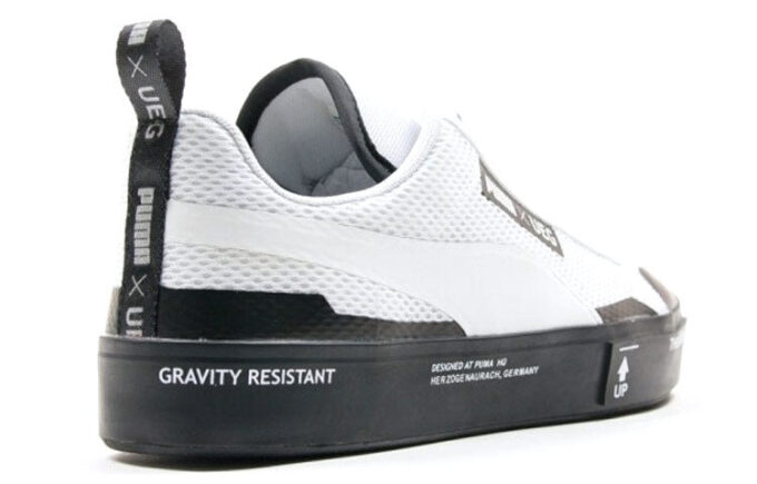 Zapatillas sin cordones UEG x Court Play “Gravity Resistance – Blanco”