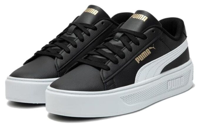 Zapatillas Smash Platform v3 para mujer, color negro y blanco