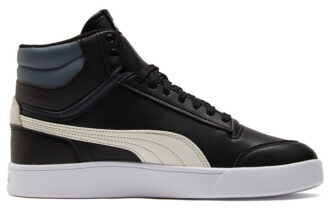 Zapatillas unisex Shuffle Mid-Top negras y blancas