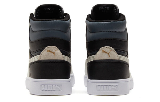 Zapatillas unisex Shuffle Mid-Top negras y blancas