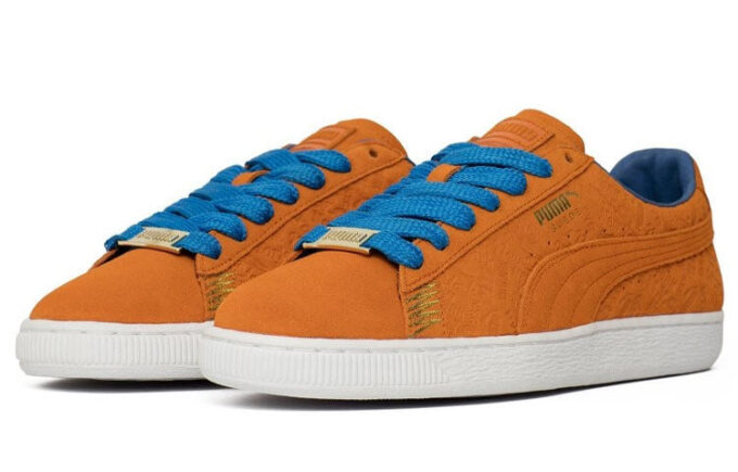 Zapatos casuales clásicos de gamuza NYC naranja/azul