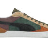 Zapatos de ocio con tiras de ante en bloque, verde, rojo y beige