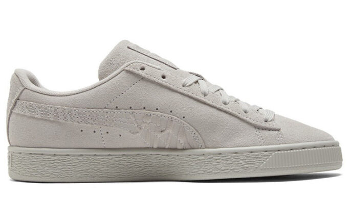 Zapatos de skate casuales de ante con relieve monocromático unisex en gris