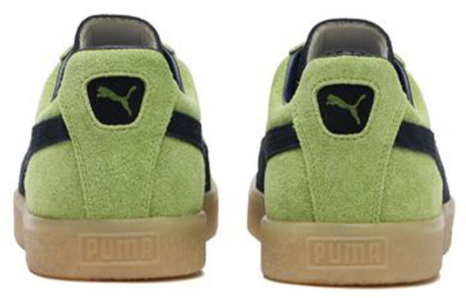 Zapatos de skate casuales de ante vintage Mij Jasmine Green, negros y marrones