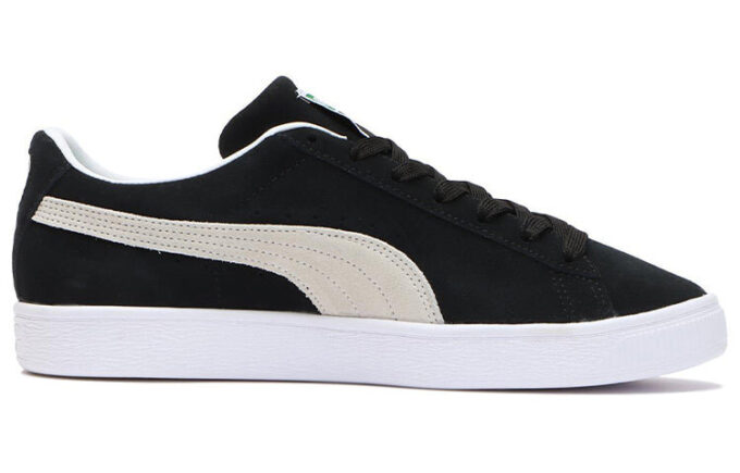 Zapatos de skate casuales de gamuza unisex, negros y blancos