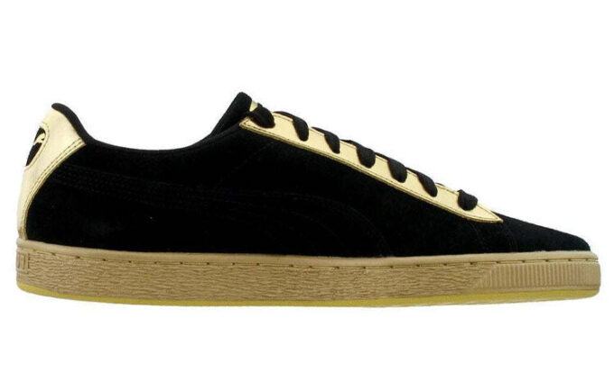 Zapatos de tabla clásicos de ante metalizados para el tiempo libre, negros y dorados