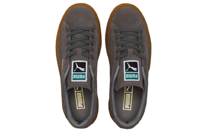 Zapatos de tabla de ocio de ante y crepé gris